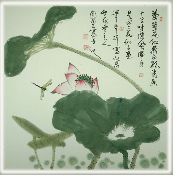 《碧叶花红》68X68